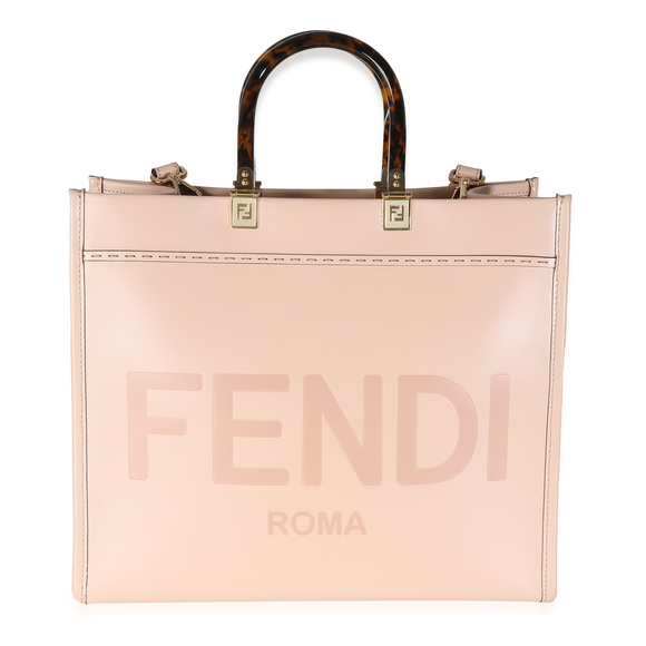 Fendi Light Rose Vitello King Plexiglass Medium Sunshine Shopper Tote - Picture 1 of 7